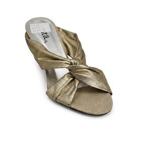 Gold Metallic Slip On Heels